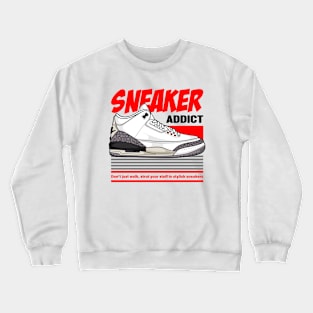 AJ 3 Retro White Cement Shoes Crewneck Sweatshirt